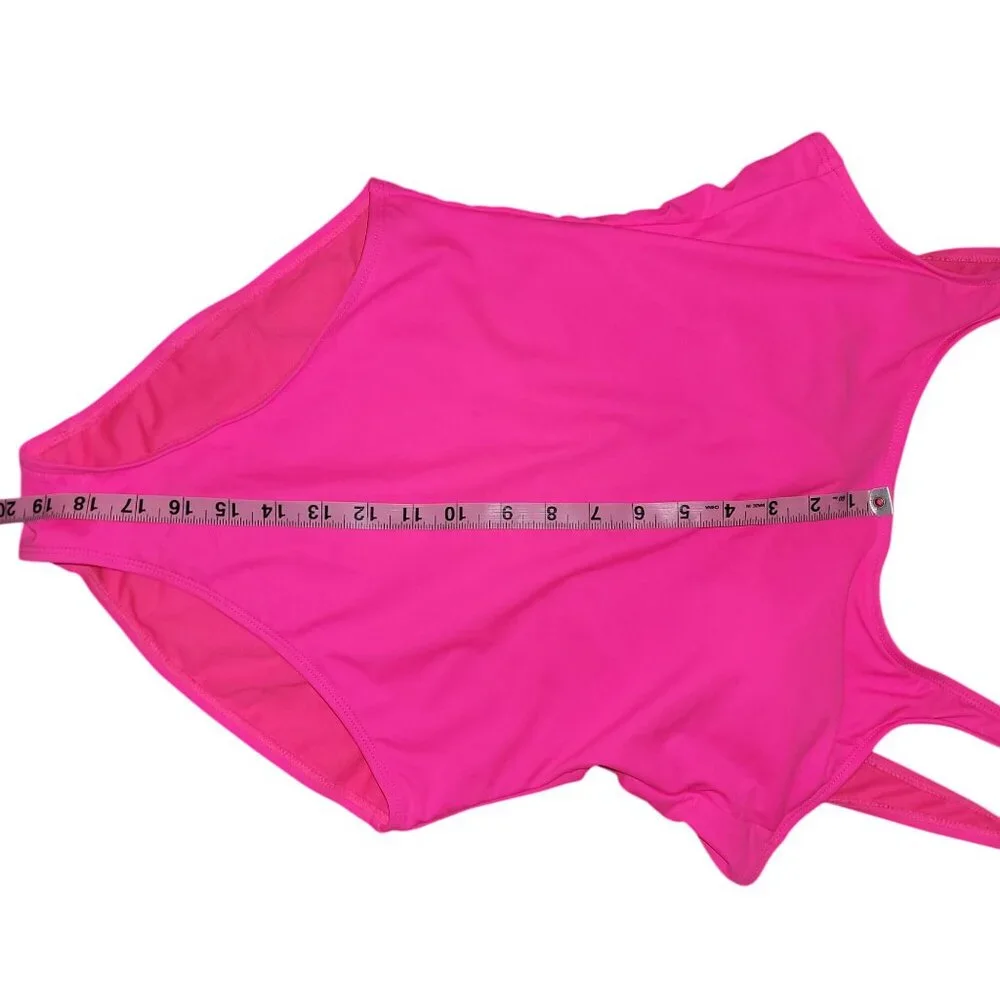 No Boundaries Pink One-Piece Swimsuit Women’s Large (11–13) Open Back Stretch Sw - Picture 8 of 9